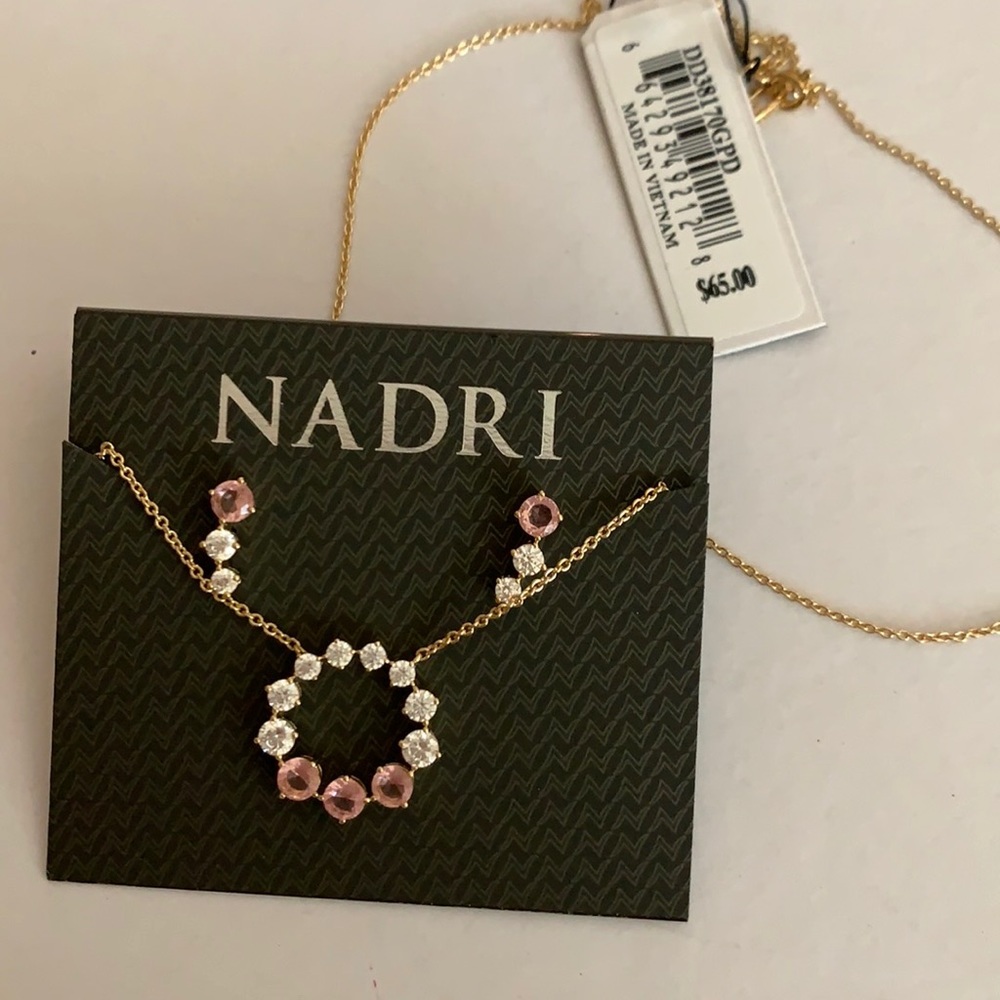 Nadri set Multi Cut Stone Stud Earrings +necklace
